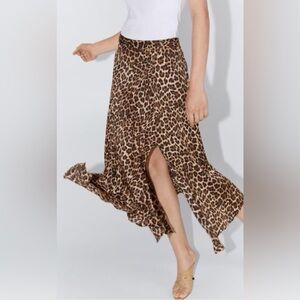 Zara Asymmetrical Leopard Print Skirt